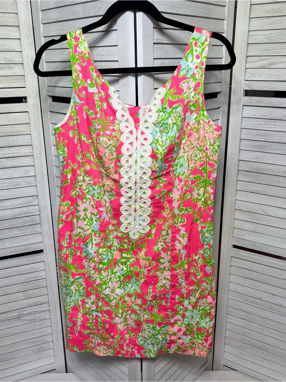 Lilly Pulitzer Pink Green Floral Shift Dress Size 2